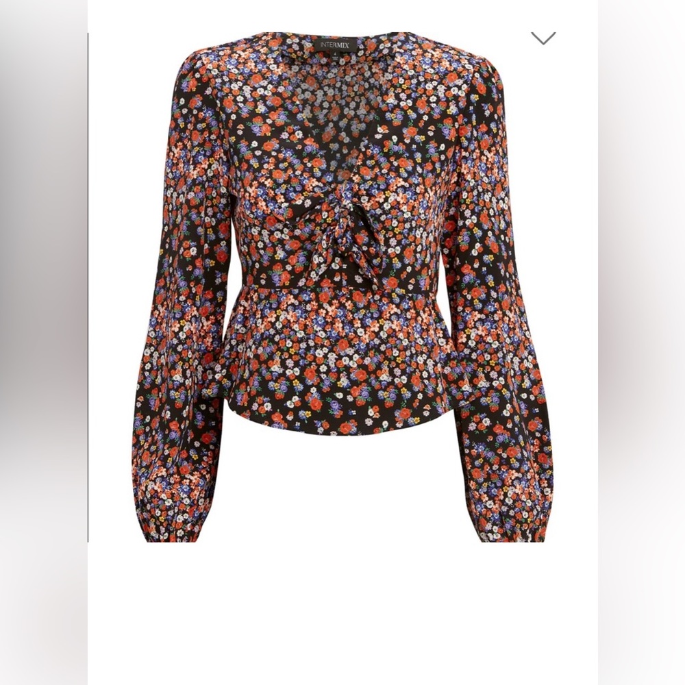 INTERMIX Lola long sleeve floral blouse | Size 4